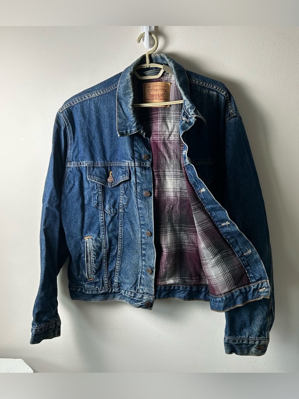 Vintage 90s Levi’s Denim Jacket Mens Size 48 Blanket Lined Trucker USA 70506